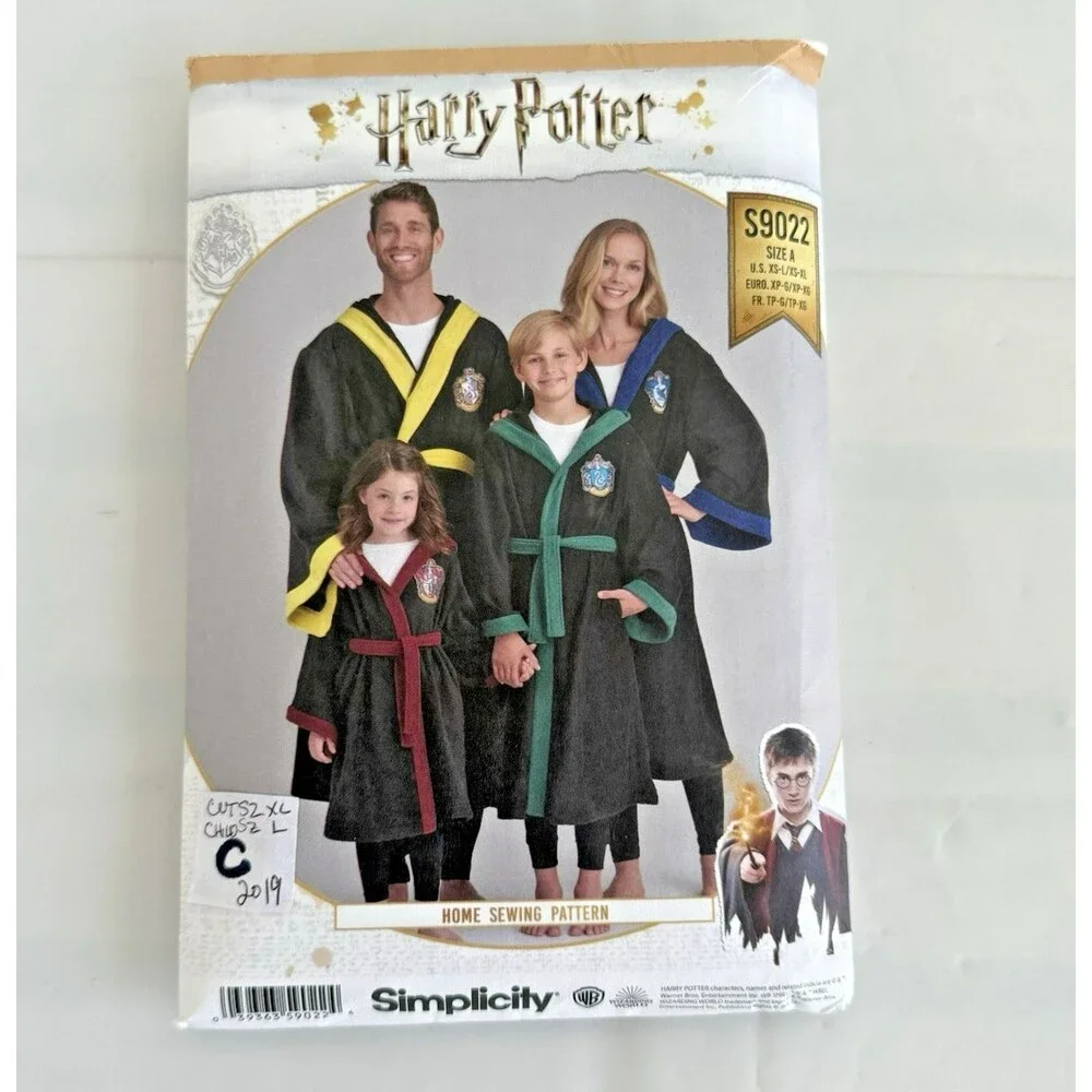 Harry Potter ROBES Sewing Pattern Simplicity 9055 Kids Teens Adults XS -XL